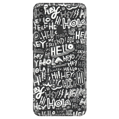 Samsung M/F/Note/Flip and C Phone Skins (All Models) - Hi Hello Doodles - Matte Finish (M-25) Samsung Galaxy M21