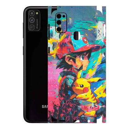 Samsung M/F/Note/Flip and C Phone Skins (All Models) - Ash & Pikachu - Matte Finish (M-26) Samsung Galaxy M21