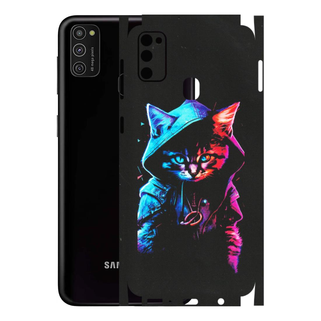 Samsung M/F/Note/Flip and C Phone Skins (All Models) - Cyberpunk Cat - Matte Finish (M-45) Samsung Galaxy M21