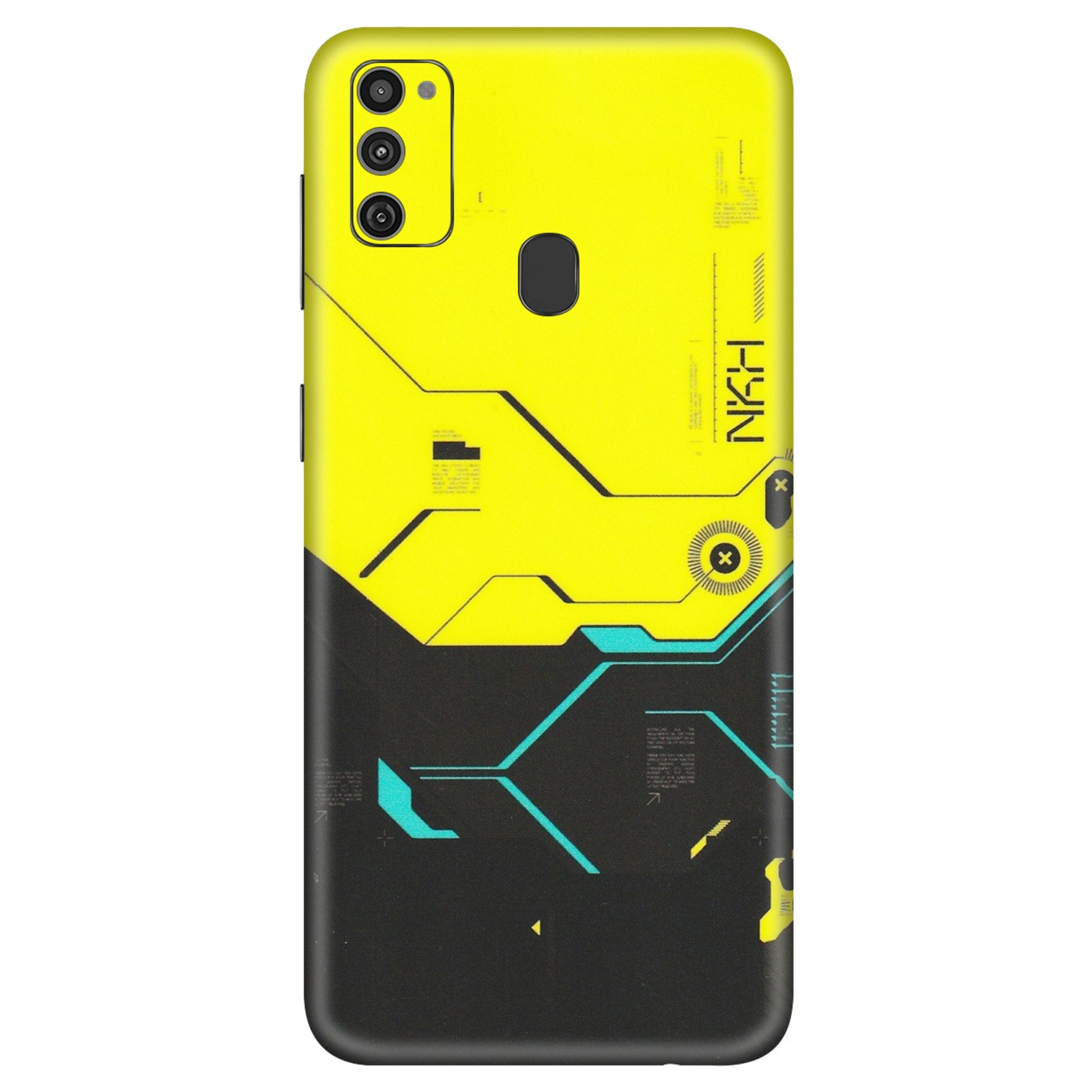 Samsung M/F/Note/Flip and C Phone Skins (All Models) - Black Yellow Technica - Matte Finish (M-53) Samsung Galaxy M21