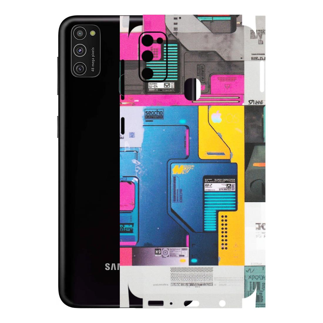 Samsung M/F/Note/Flip and C Phone Skins (All Models) - Colourfull Motherboard Internals - Matte Finish (M-55) Samsung Galaxy M21