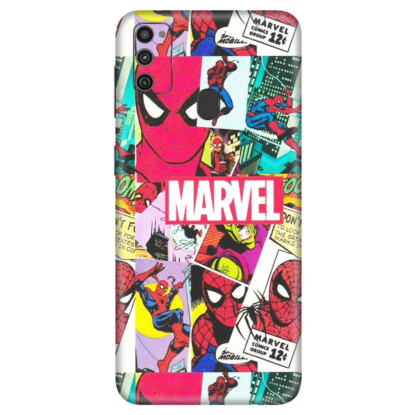 Samsung M/F/Note/Flip and C Phone Skins (All Models) - Marvel Comic Spiderman Grafitti - Matte Finish (M-72) Samsung Galaxy M21