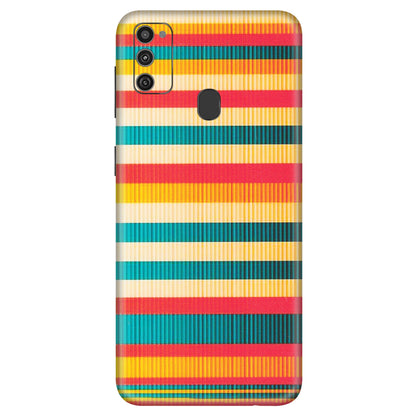 Samsung M/F/Note/Flip and C Phone Skins (All Models) - Colourful Stripes Soothing Effect - Matte Finish (M-86) Samsung Galaxy M21
