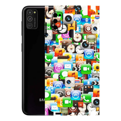 Samsung M/F/Note/Flip and C Phone Skins (All Models) - All Apple Icons - Matte Finish (M-93) Samsung Galaxy M21