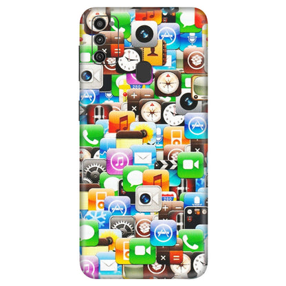 Samsung M/F/Note/Flip and C Phone Skins (All Models) - All Apple Icons - Matte Finish (M-93) Samsung Galaxy M21