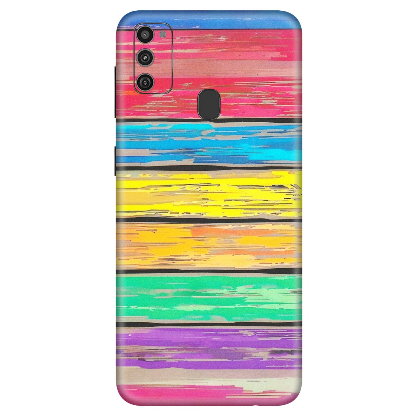 Samsung M/F/Note/Flip and C Phone Skins (All Models) - Multi Colour Wooden Wall - Matte Finish (M-96) Samsung Galaxy M21