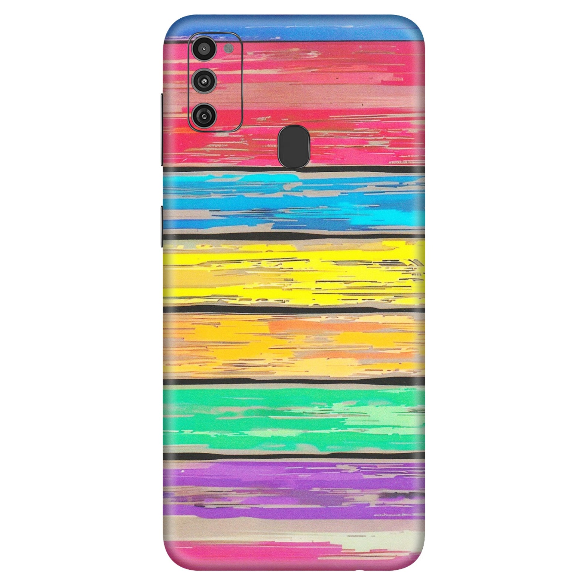 Samsung M/F/Note/Flip and C Phone Skins (All Models) - Multi Colour Wooden Wall - Matte Finish (M-96) Samsung Galaxy M21