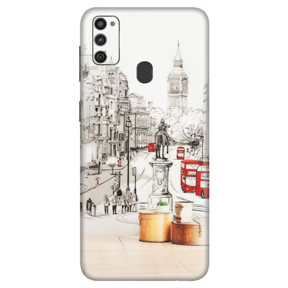 Samsung M/F/Note/Flip and C Phone Skins (All Models) - London Street - Transparent Finish (T-02) Samsung Galaxy M21