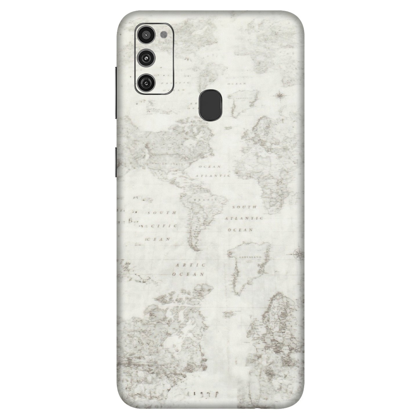 Samsung M/F/Note/Flip and C Phone Skins (All Models) - World Travel Map - Transparent Finish (T-04) Samsung Galaxy M21