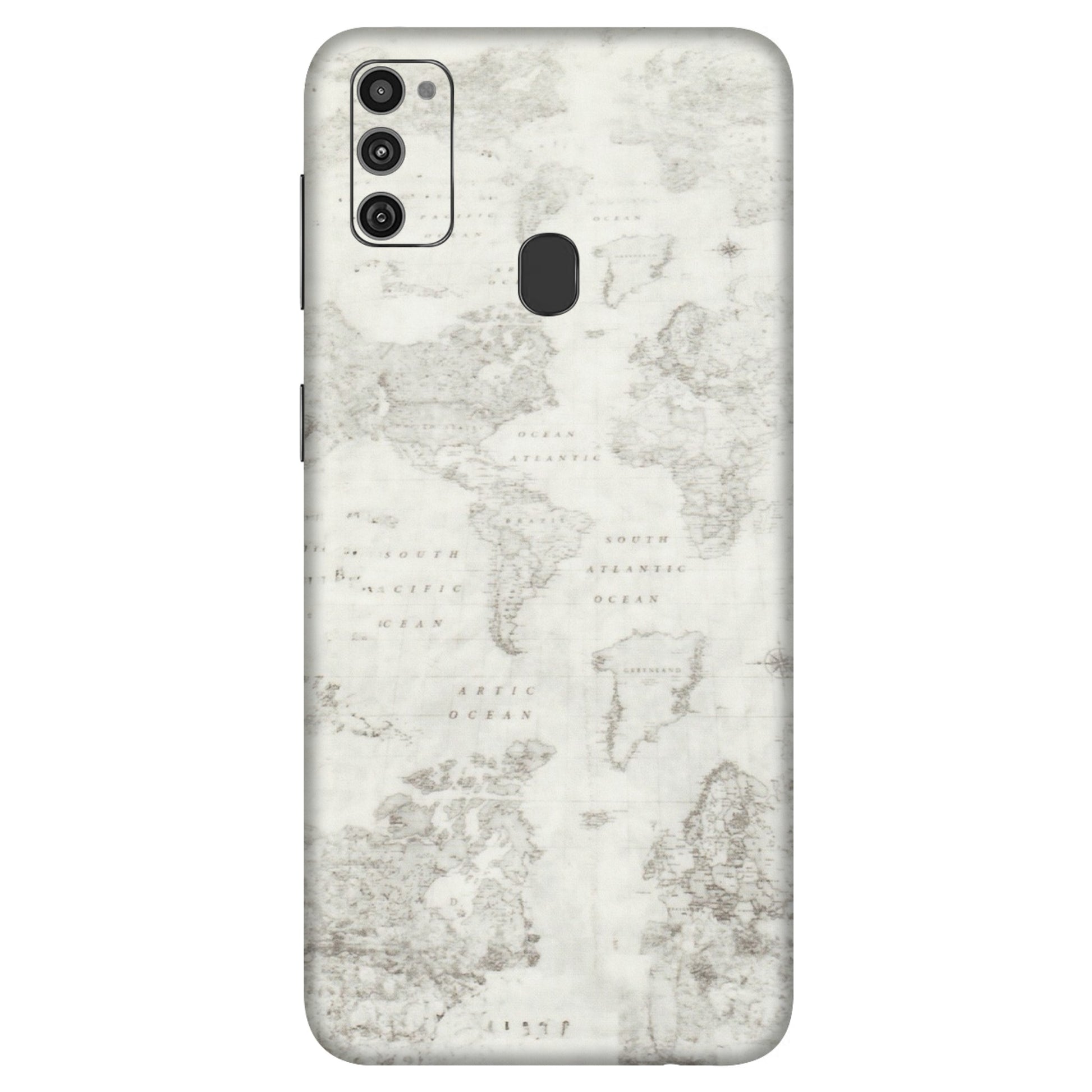 Samsung M/F/Note/Flip and C Phone Skins (All Models) - World Travel Map - Transparent Finish (T-04) Samsung Galaxy M21