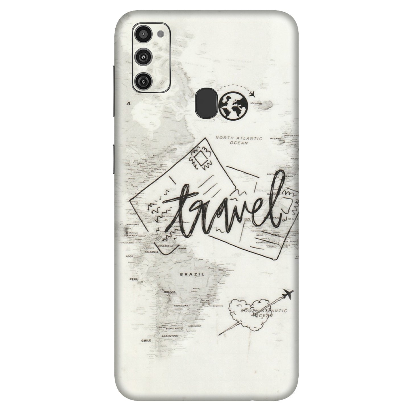 Samsung M/F/Note/Flip and C Phone Skins (All Models) - Travel Ticket - Transparent Finish (T-06) Samsung Galaxy M21