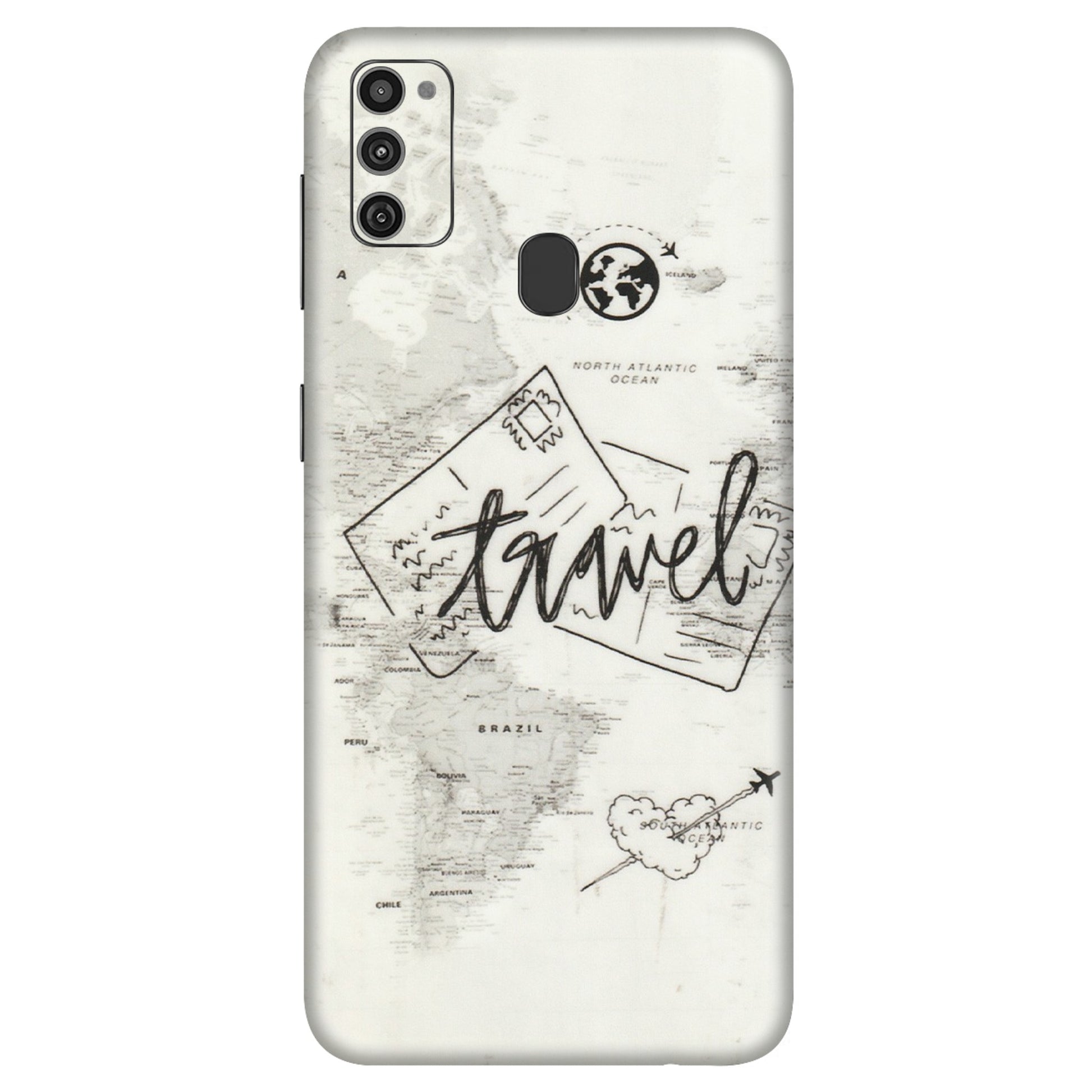 Samsung M/F/Note/Flip and C Phone Skins (All Models) - Travel Ticket - Transparent Finish (T-06) Samsung Galaxy M21