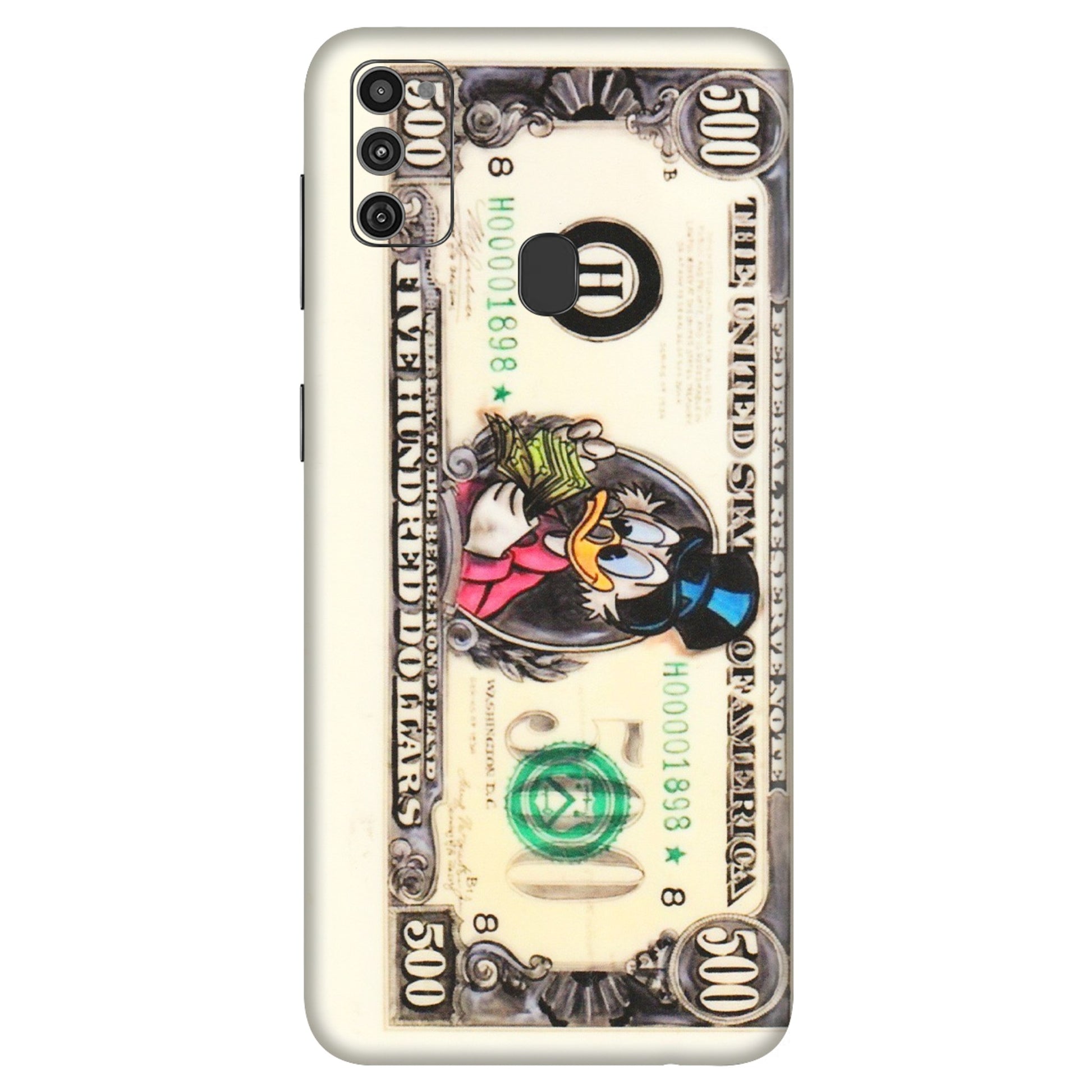 Samsung M/F/Note/Flip and C Phone Skins (All Models) - Five Hundred Dollar Duck - Transparent Finish (T-15) Samsung Galaxy M21