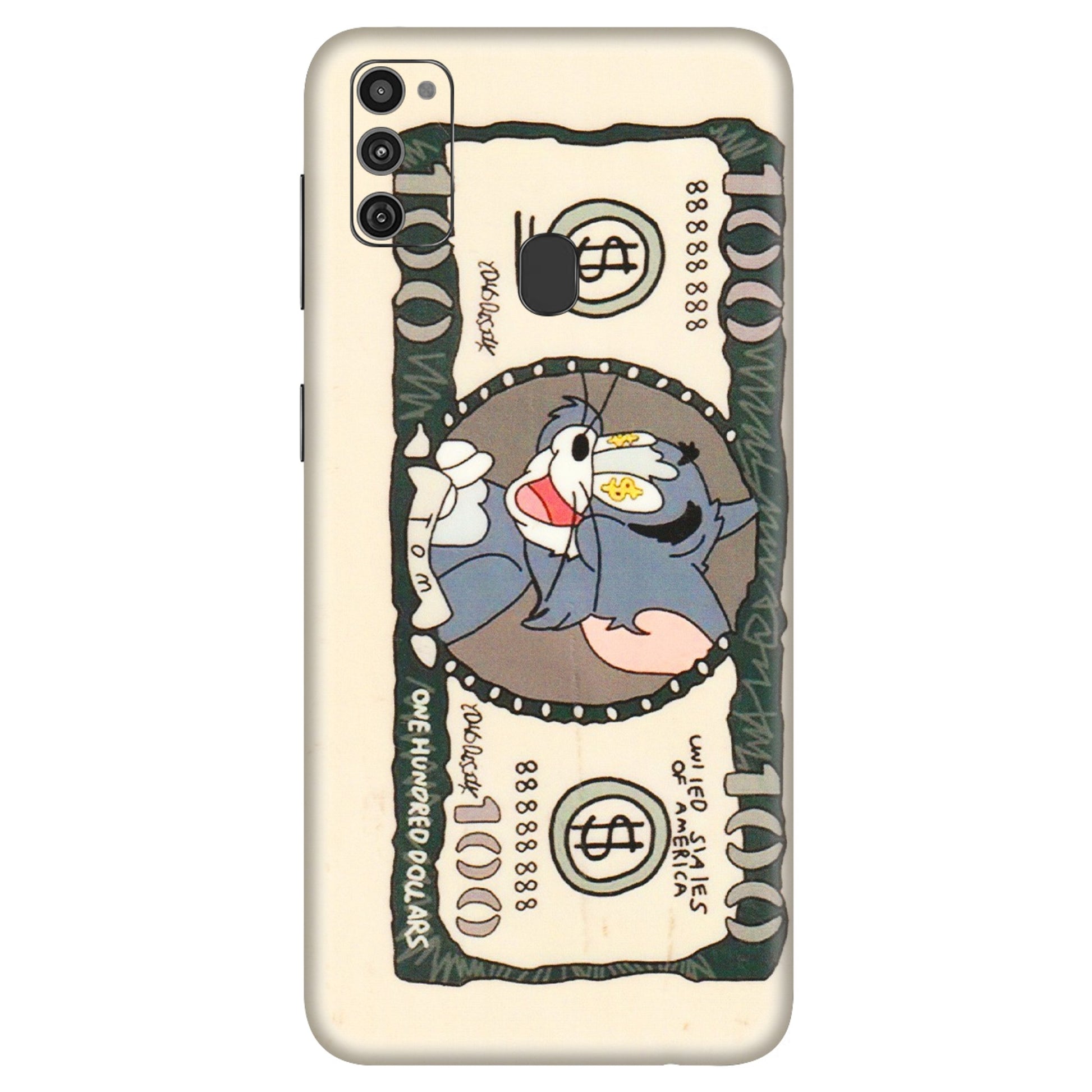 Samsung M/F/Note/Flip and C Phone Skins (All Models) - One Hundred Dollar Tom - Transparent Finish (T-16) Samsung Galaxy M21