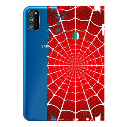 Samsung M/F/Note/Flip and C Phone Skins (All Models) - Classic Spidey Web - 3D Embossed Finish (L-115) Samsung Galaxy M30S