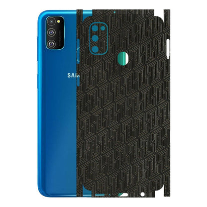 Samsung M/F/Note/Flip and C Phone Skins (All Models) - Black Abstract Pattern - 3D Embossed Finish (L-117) Samsung Galaxy M30S