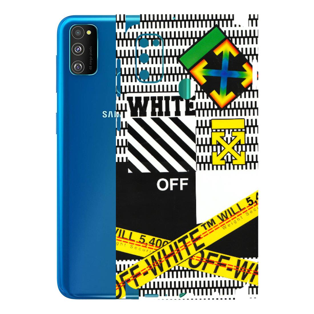 Samsung M/F/Note/Flip and C Phone Skins (All Models) - White Off Abstract - 3D Embossed Finish (L-172) Samsung Galaxy M30S