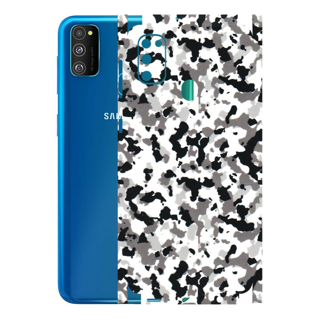 Samsung M/F/Note/Flip and C Phone Skins (All Models) - White Black Camouflage - 3D Embossed Finish (L-18) Samsung Galaxy M30S