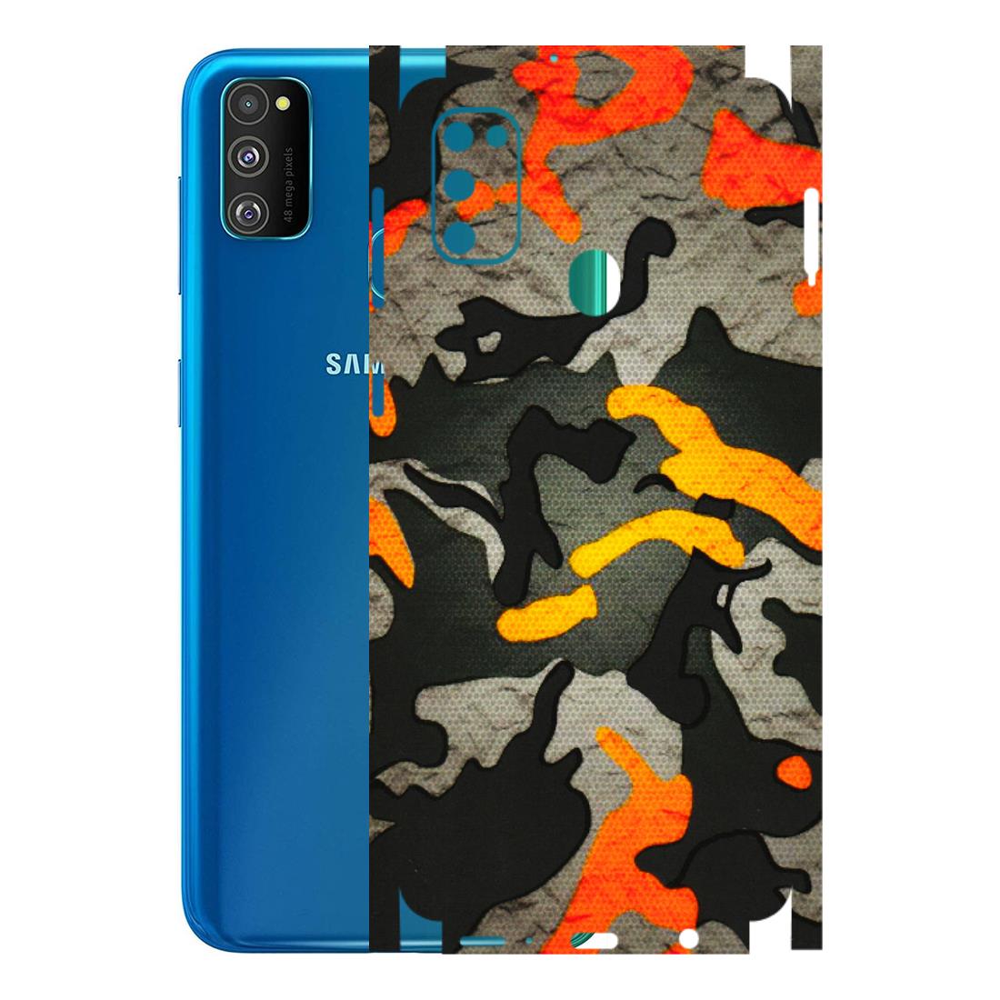 Samsung M/F/Note/Flip and C Phone Skins (All Models) - Orange Camouflage - 3D Embossed Finish (L-204) Samsung Galaxy M30S
