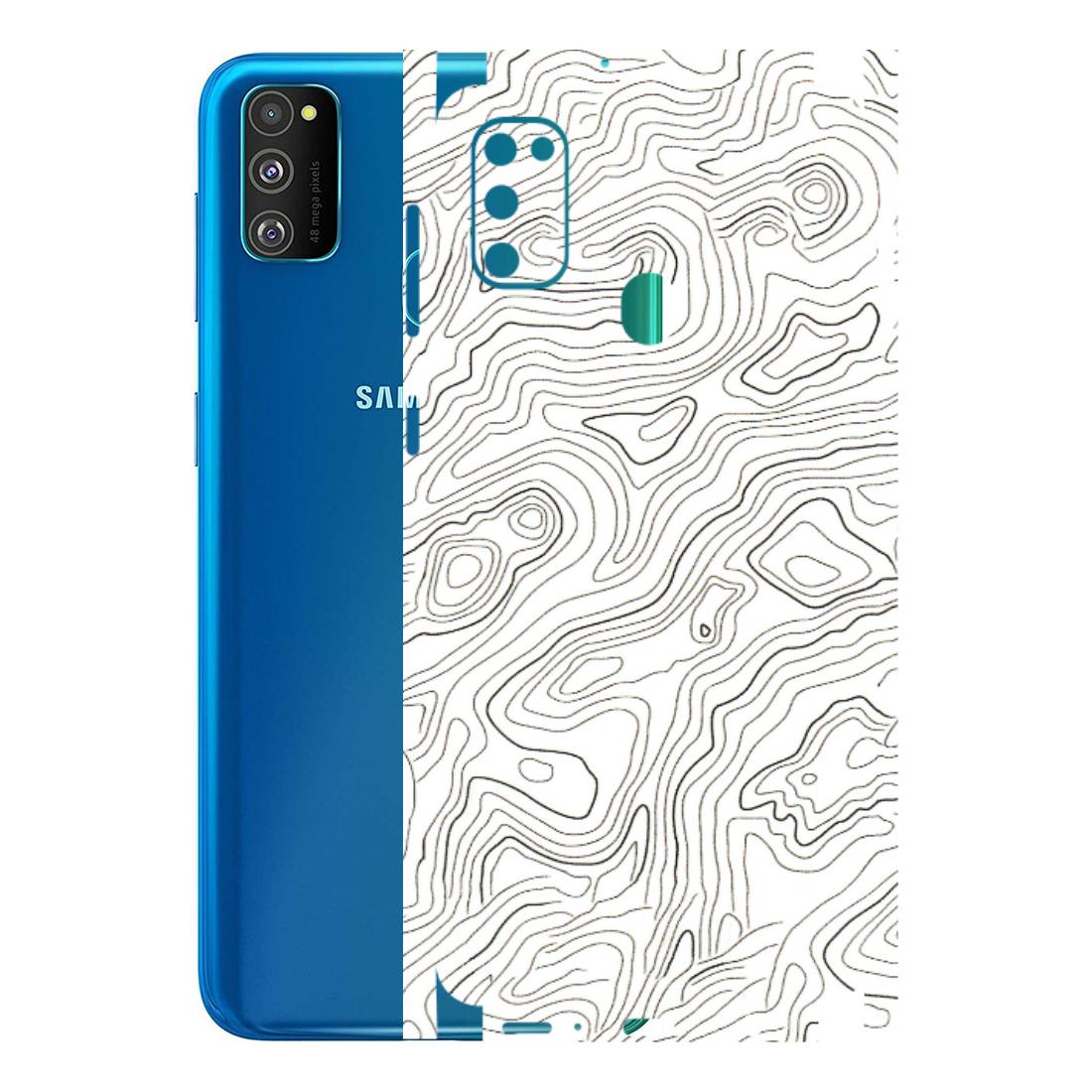 Samsung M/F/Note/Flip and C Phone Skins (All Models) - White Black Swirls - 3D Embossed Finish (L-219) Samsung Galaxy M30S