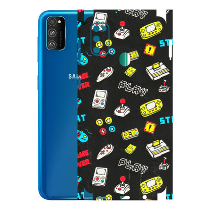 Samsung M/F/Note/Flip and C Phone Skins (All Models) - Gaming Doodles - 3D Embossed Finish (L-224) Samsung Galaxy M30S