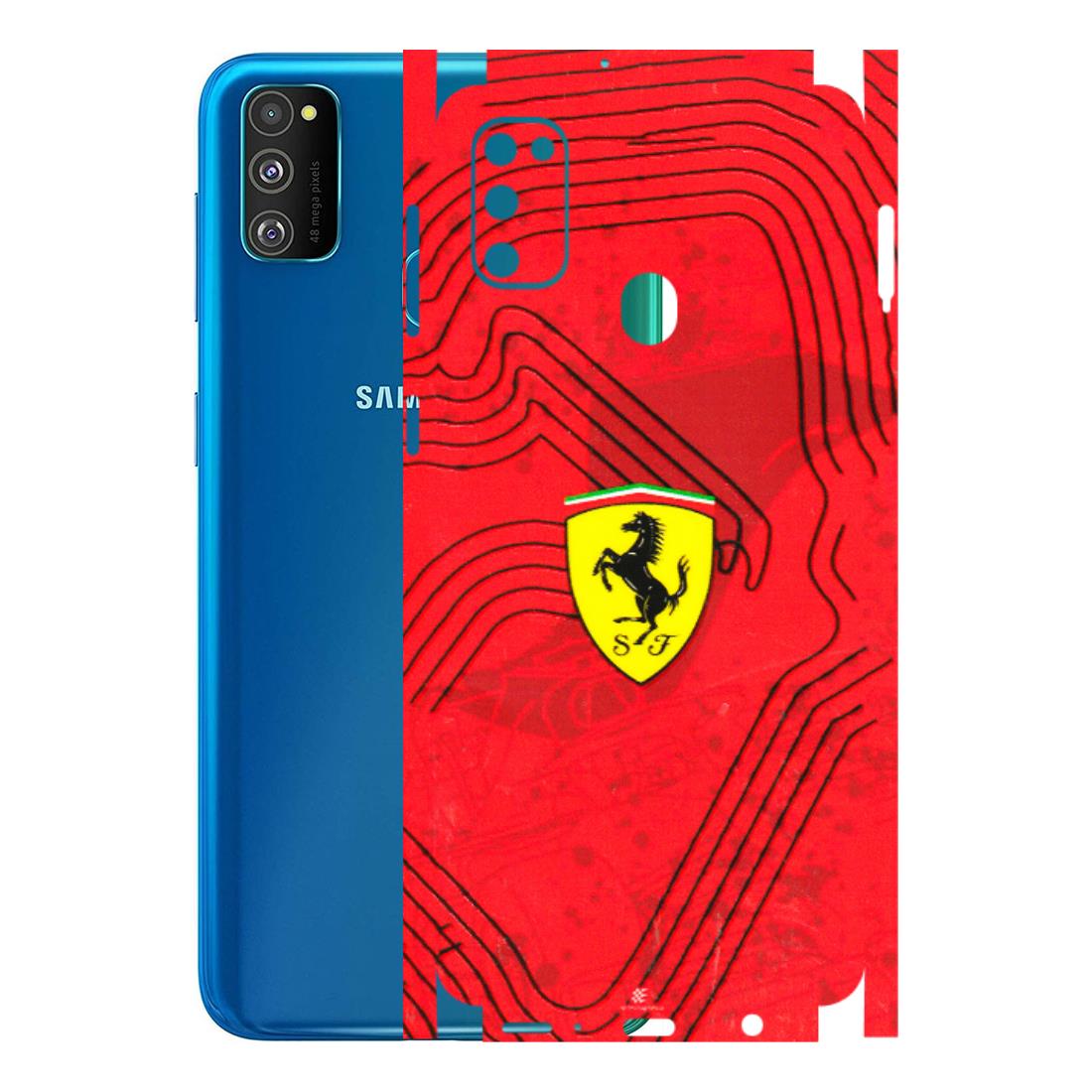 Samsung M/F/Note/Flip and C Phone Skins (All Models) - Red Ferrari Logo Stylish - 3D Embossed Finish (L-238) Samsung Galaxy M30S