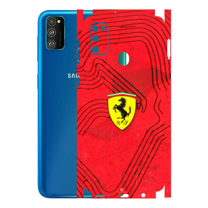 Samsung M/F/Note/Flip and C Phone Skins (All Models) - Red Ferrari Logo Stylish - 3D Embossed Finish (L-238) Samsung Galaxy M30S