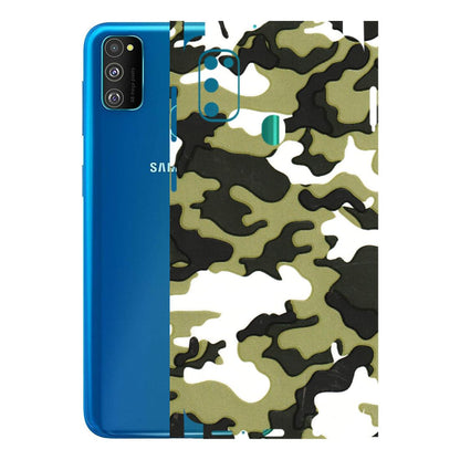 Samsung M/F/Note/Flip and C Phone Skins (All Models) - Camouflages White And Green - 3D Embossed Finish (L-243) Samsung Galaxy M30S