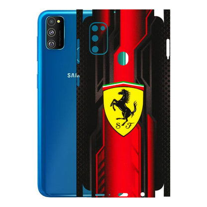 Samsung M/F/Note/Flip and C Phone Skins (All Models) - Black Ferrari Logo - 3D Embossed Finish (L-253) Samsung Galaxy M30S