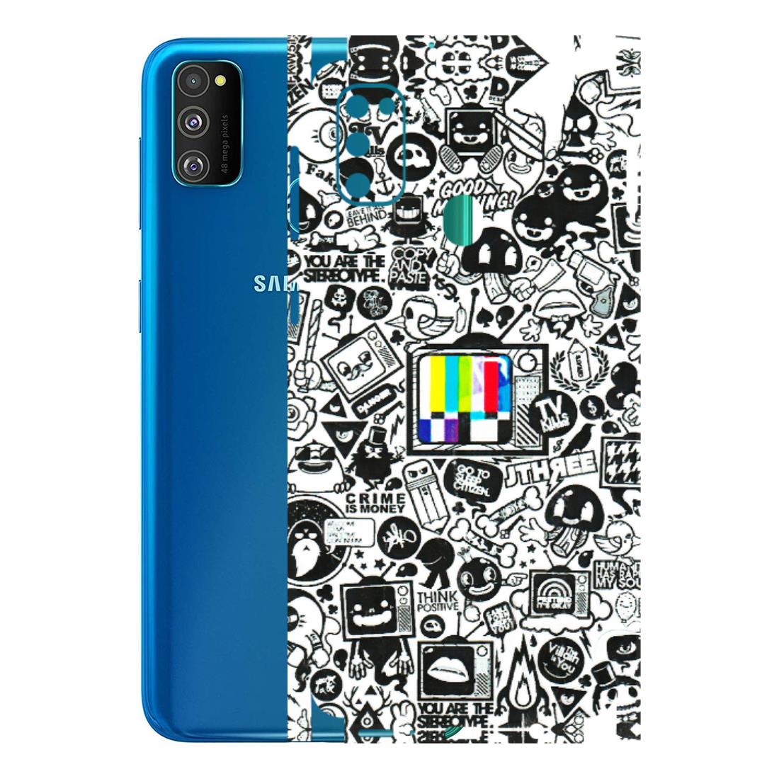Samsung M/F/Note/Flip and C Phone Skins (All Models) - Doodles Positive Art - 3D Embossed Finish (L-263) Samsung Galaxy M30S