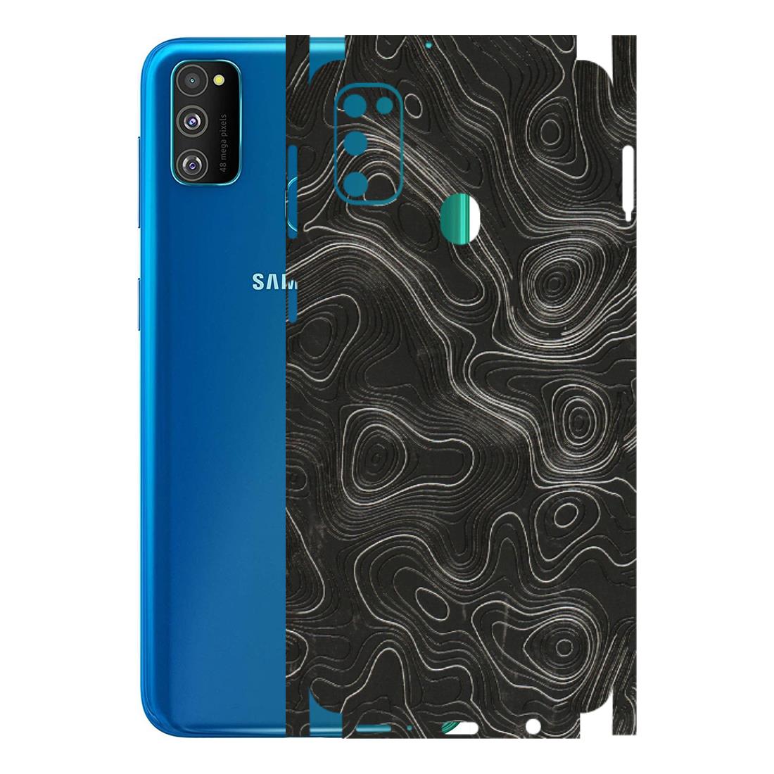 Samsung M/F/Note/Flip and C Phone Skins (All Models) - Abstract White Line Map - 3D Embossed Finish (L-269) Samsung Galaxy M30S