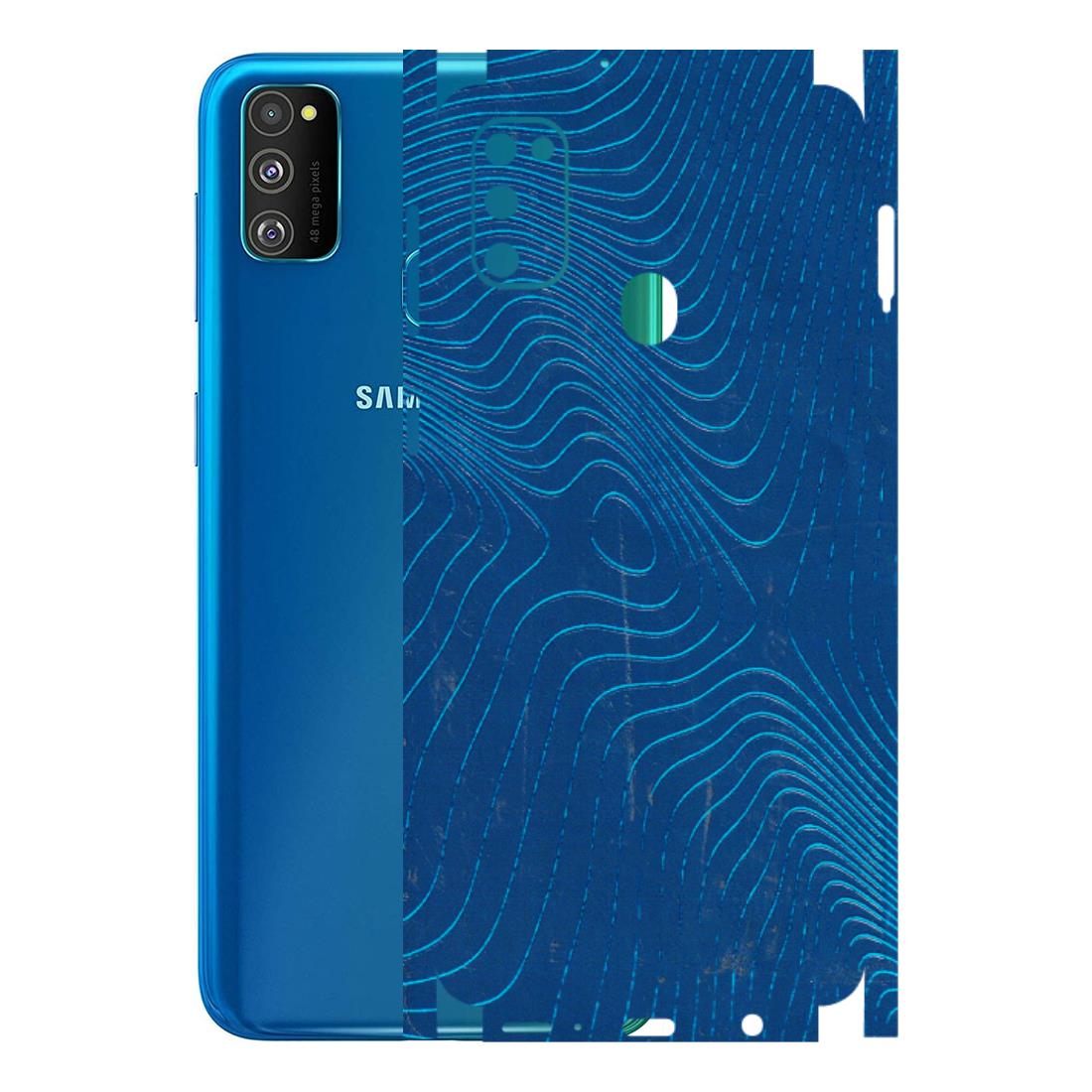 Samsung M/F/Note/Flip and C Phone Skins (All Models) - Abstract Blue Line Map - 3D Embossed Finish (L-272) Samsung Galaxy M30S