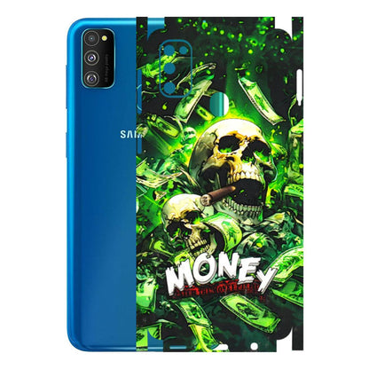 Samsung M/F/Note/Flip and C Phone Skins (All Models) - Skull Money - 3D Embossed Finish (L-303) Samsung Galaxy M30S