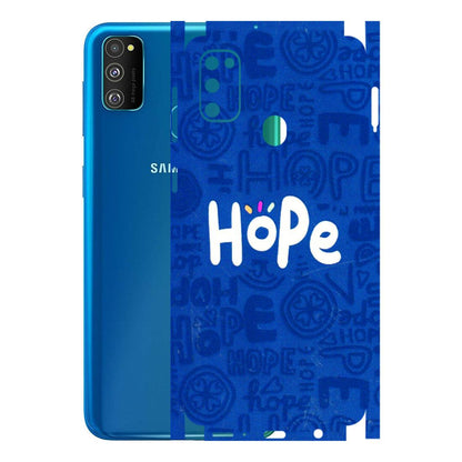 Samsung M/F/Note/Flip and C Phone Skins (All Models) - Hope Doodles Blue - 3D Embossed Finish (L-43) Samsung Galaxy M30S
