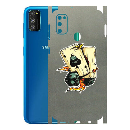 Samsung M/F/Note/Flip and C Phone Skins (All Models) - Grey Cards Of Ace - 3D Embossed Finish (L-77) Samsung Galaxy M30S