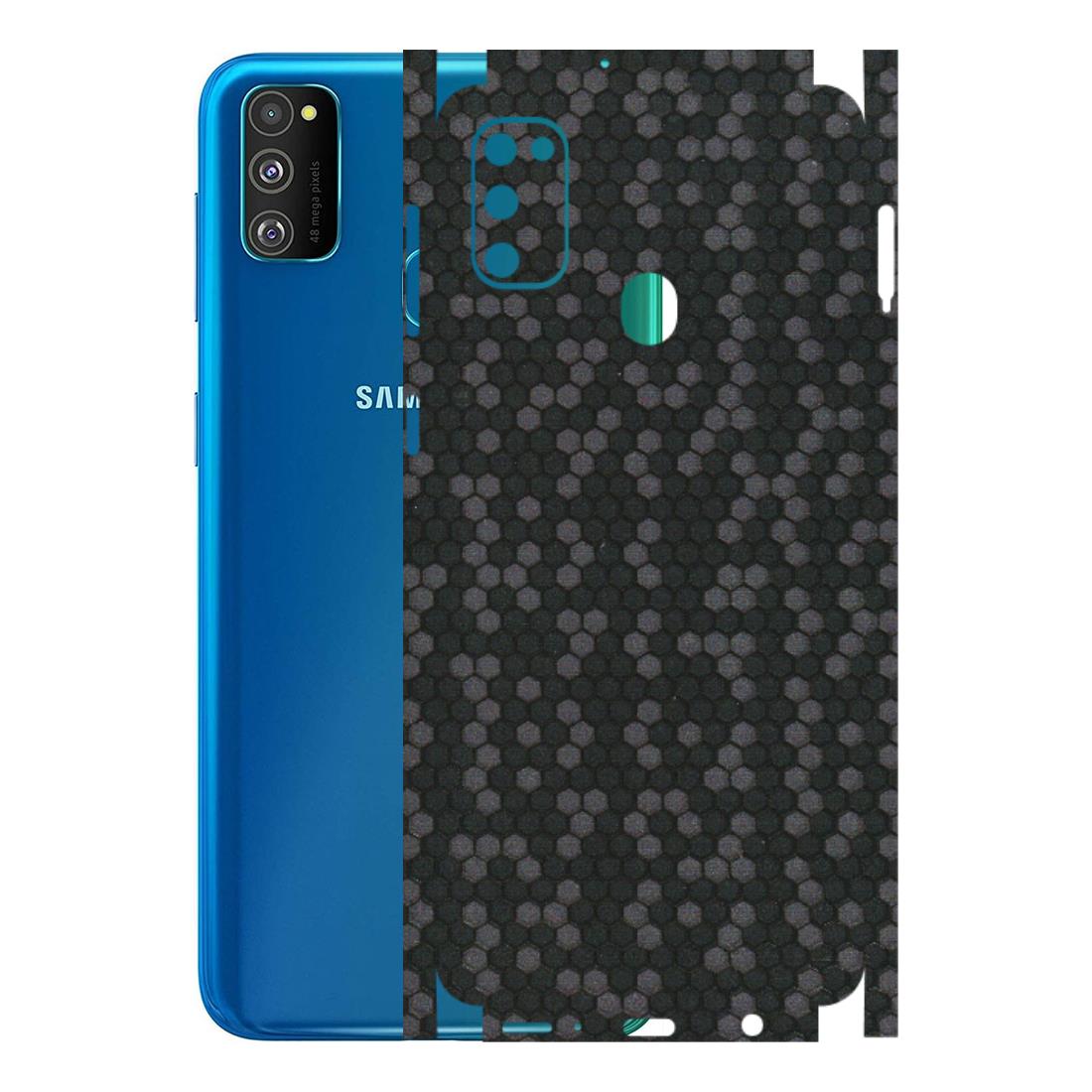 Samsung M/F/Note/Flip and C Phone Skins (All Models) - Black Grey Honeycomb Sober - 3D Embossed Finish (L-85) Samsung Galaxy M30S