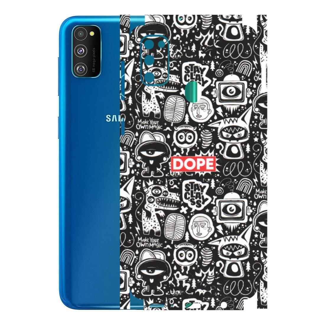 Samsung M/F/Note/Flip and C Phone Skins (All Models) - Dope Stay Classy Black Doodles - Matte Finish (M-126) Samsung Galaxy M30S