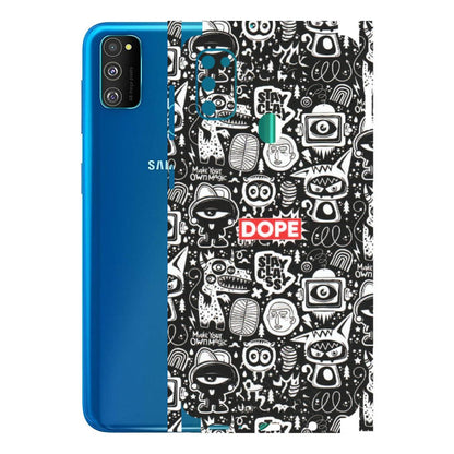 Samsung M/F/Note/Flip and C Phone Skins (All Models) - Dope Stay Classy Black Doodles - Matte Finish (M-126) Samsung Galaxy M30S
