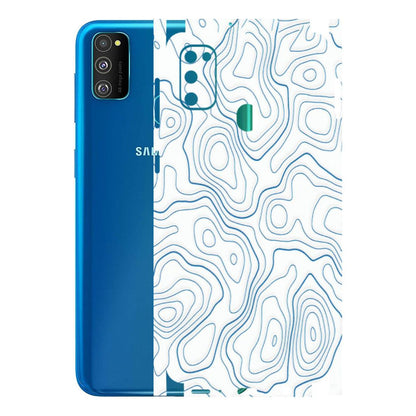 Samsung M/F/Note/Flip and C Phone Skins (All Models) - Blue And White Swirls - Matte Finish (M-139) Samsung Galaxy M30S