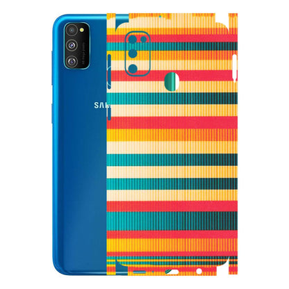 Samsung M/F/Note/Flip and C Phone Skins (All Models) - Colourful Stripes Soothing Effect - Matte Finish (M-86) Samsung Galaxy M30S