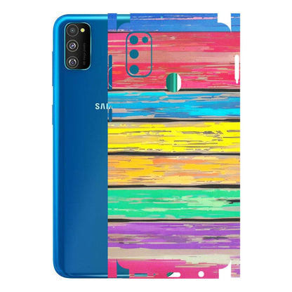 Samsung M/F/Note/Flip and C Phone Skins (All Models) - Multi Colour Wooden Wall - Matte Finish (M-96) Samsung Galaxy M30S