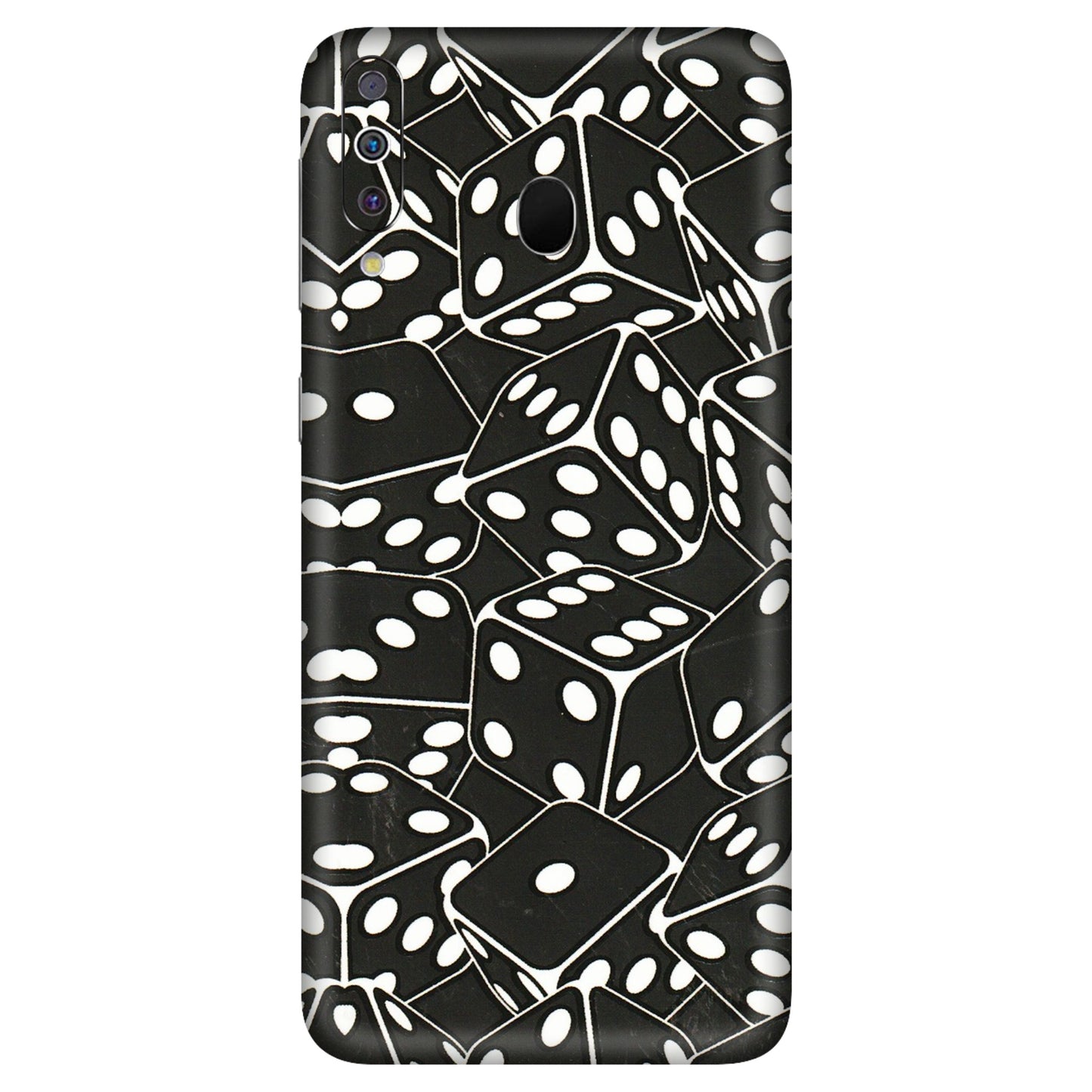 Samsung M/F/Note/Flip and C Phone Skins (All Models) - Big Black Dices - 3D Embossed Finish (L-106) Samsung Galaxy M30