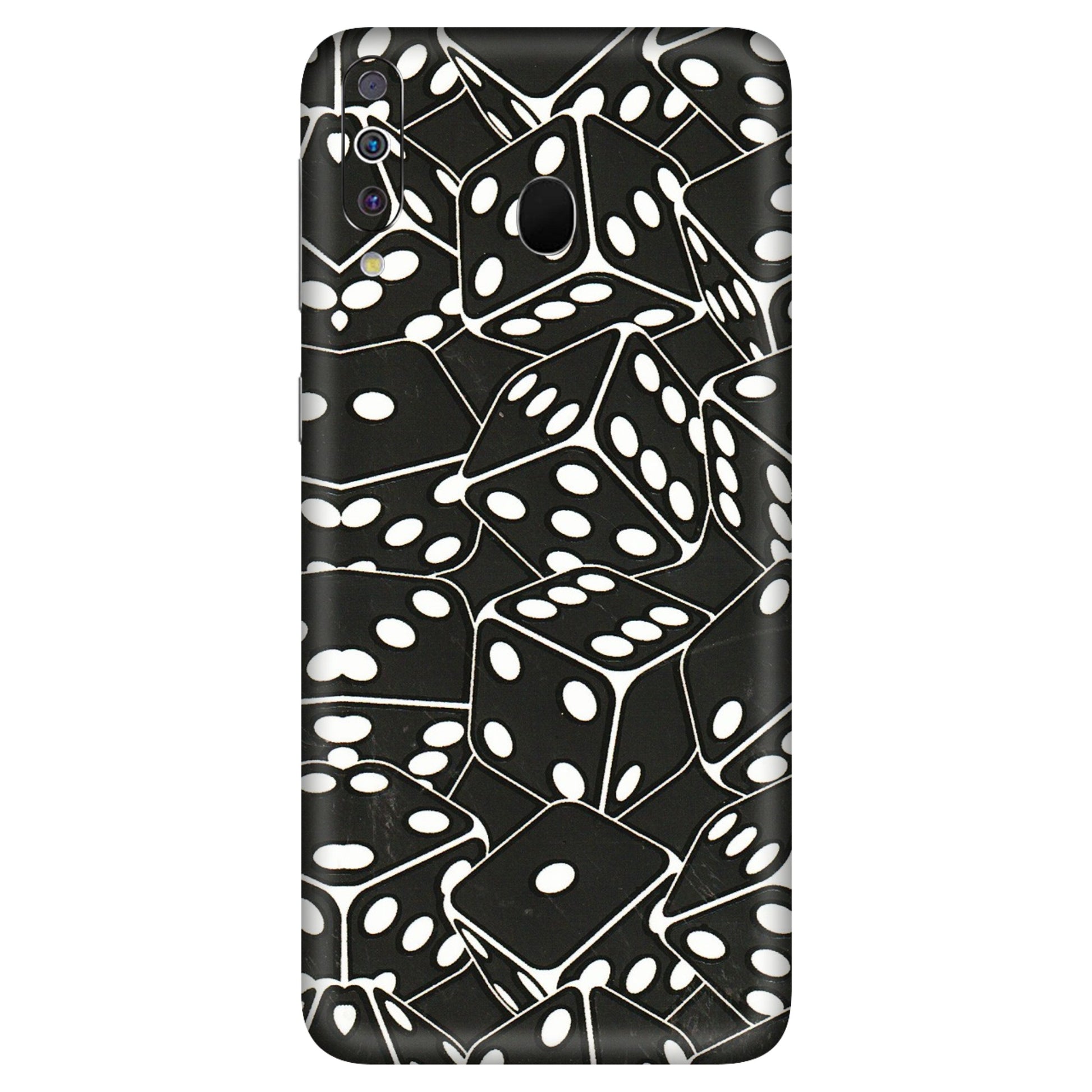 Samsung M/F/Note/Flip and C Phone Skins (All Models) - Big Black Dices - 3D Embossed Finish (L-106) Samsung Galaxy M30