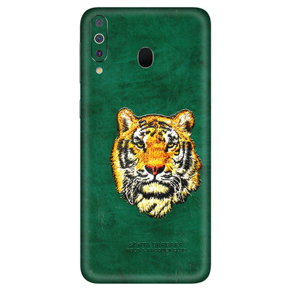Samsung M/F/Note/Flip and C Phone Skins (All Models) - Leather Feel Tiger - 3D Embossed Finish (L-111) Samsung Galaxy M30
