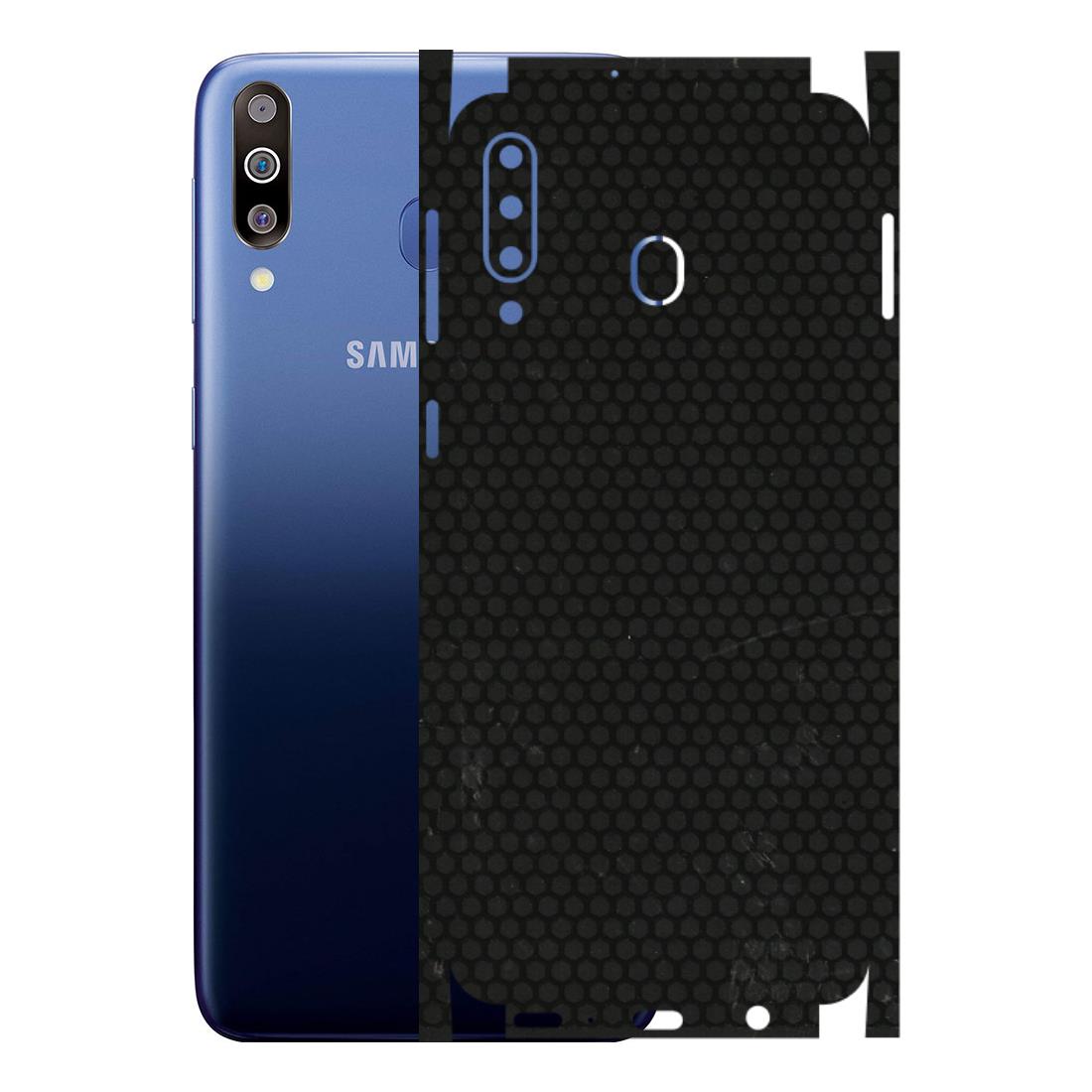 Samsung M/F/Note/Flip and C Phone Skins (All Models) - Black honeycomb - 3D Embossed Finish (L-114) Samsung Galaxy M30