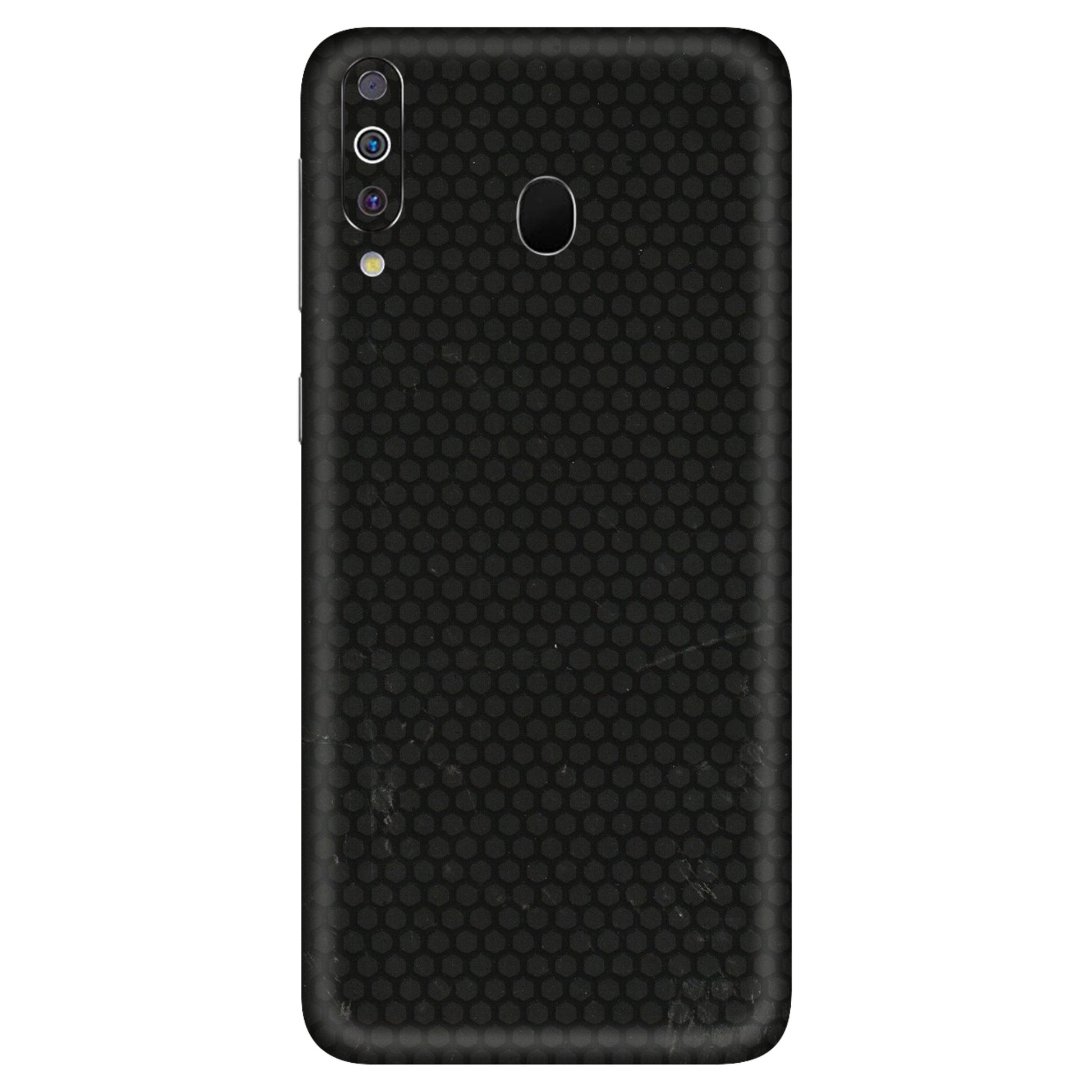 Samsung M/F/Note/Flip and C Phone Skins (All Models) - Black honeycomb - 3D Embossed Finish (L-114) Samsung Galaxy M30