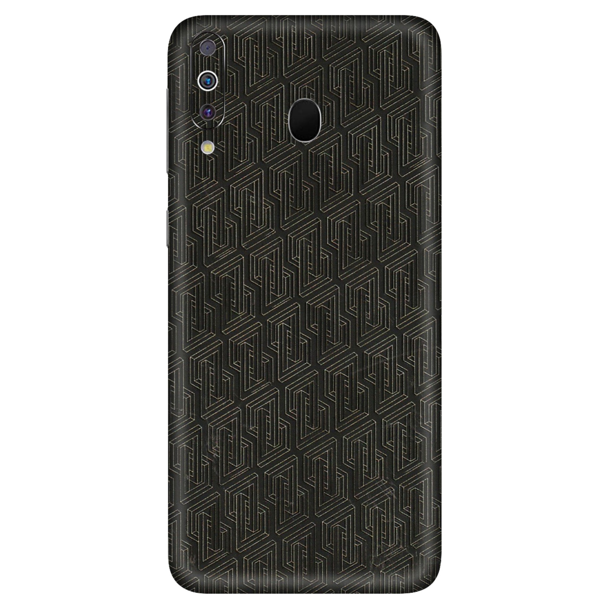 Samsung M/F/Note/Flip and C Phone Skins (All Models) - Black Abstract Pattern - 3D Embossed Finish (L-117) Samsung Galaxy M30