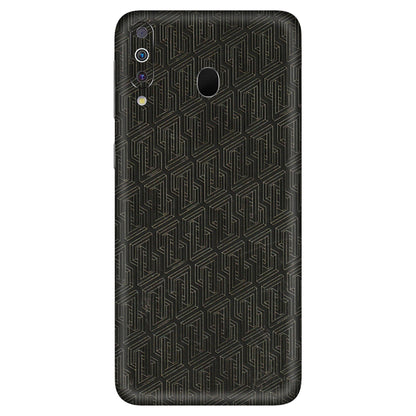 Samsung M/F/Note/Flip and C Phone Skins (All Models) - Black Abstract Pattern - 3D Embossed Finish (L-117) Samsung Galaxy M30