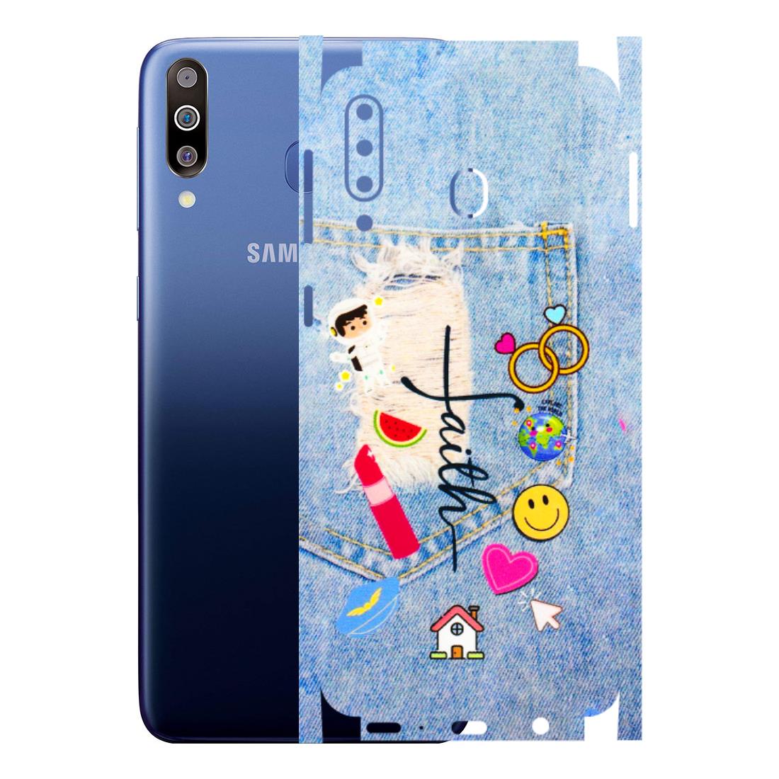 Samsung M/F/Note/Flip and C Phone Skins (All Models) - Denim Jeans Pocket - 3D Embossed Finish (L-134) Samsung Galaxy M30