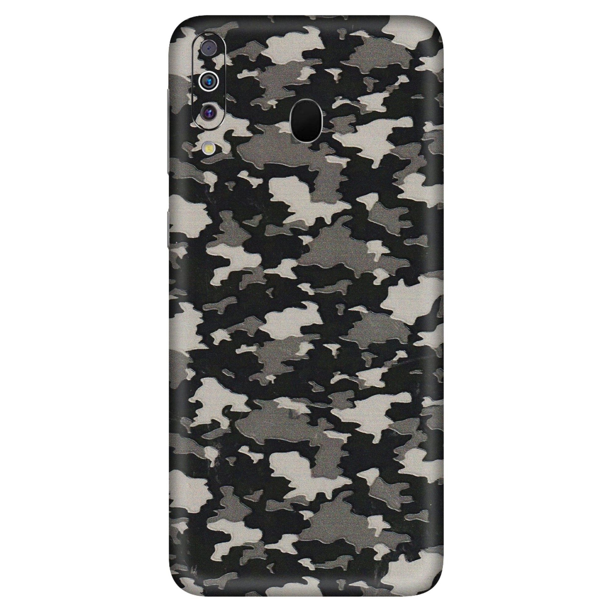 Samsung M/F/Note/Flip and C Phone Skins (All Models) - Black/Grey Camoflaunge - 3D Embossed Finish (L-142) Samsung Galaxy M30